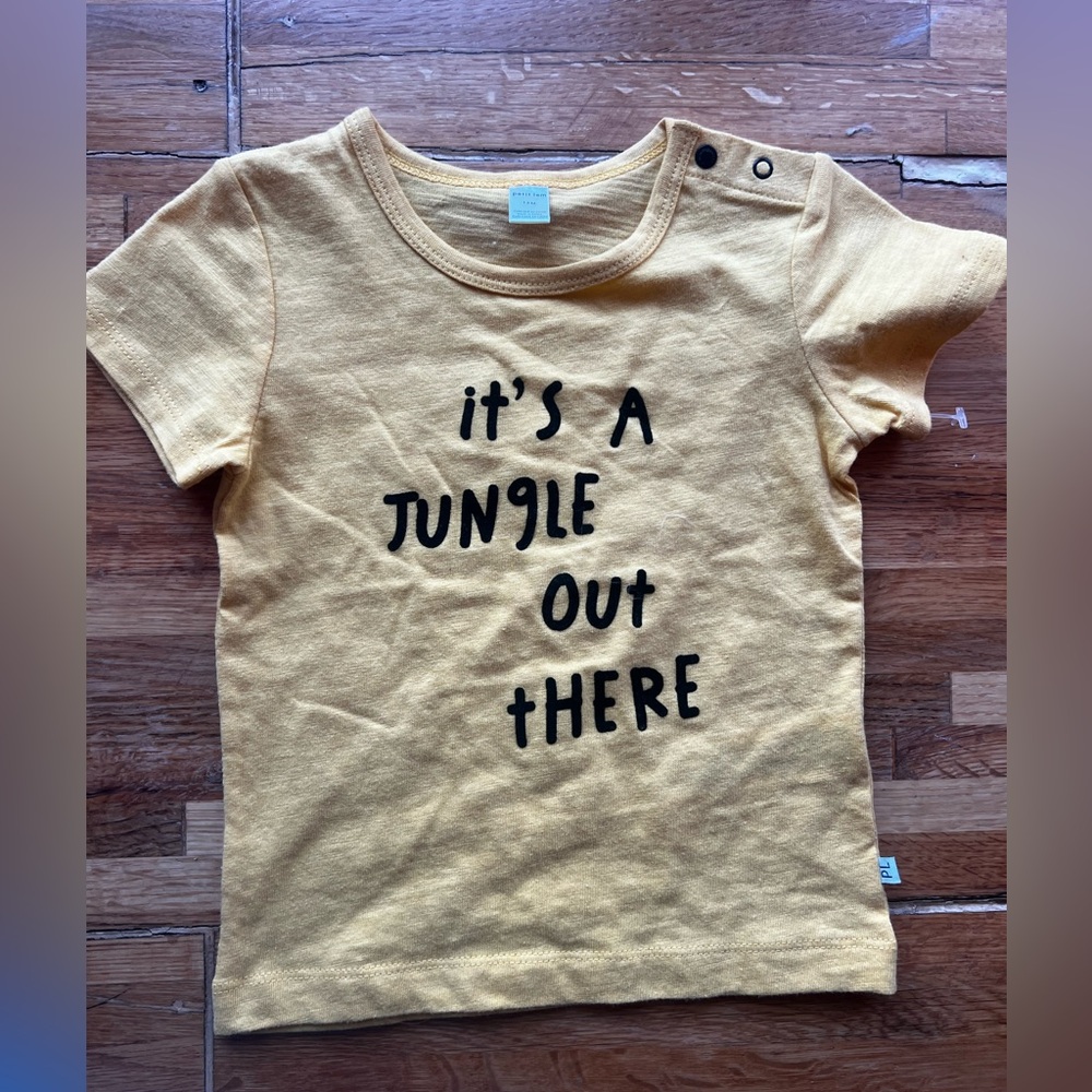 Petit Lem T-shirt Yellow Tee It’s A Jingle Out There 12m NWOT